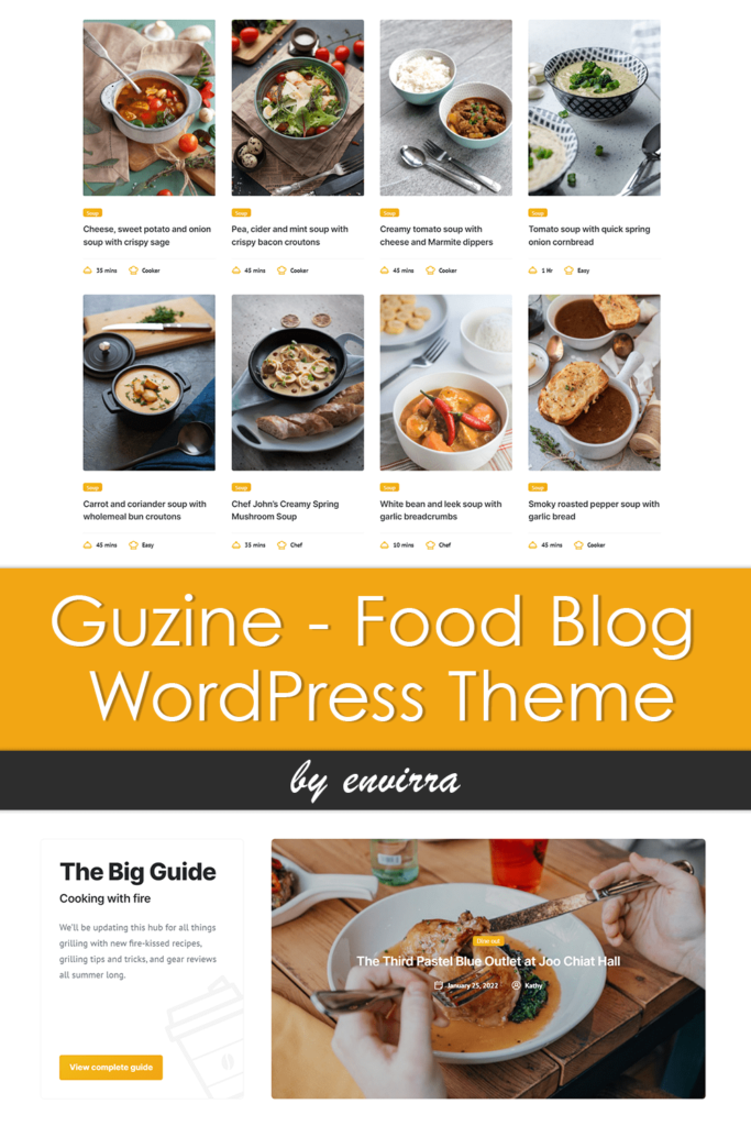 Guzine - Food Blog WordPress Theme – MasterBundles
