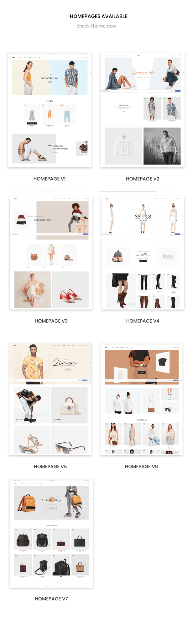 Homepages available of Minimal and creative shopify themes.