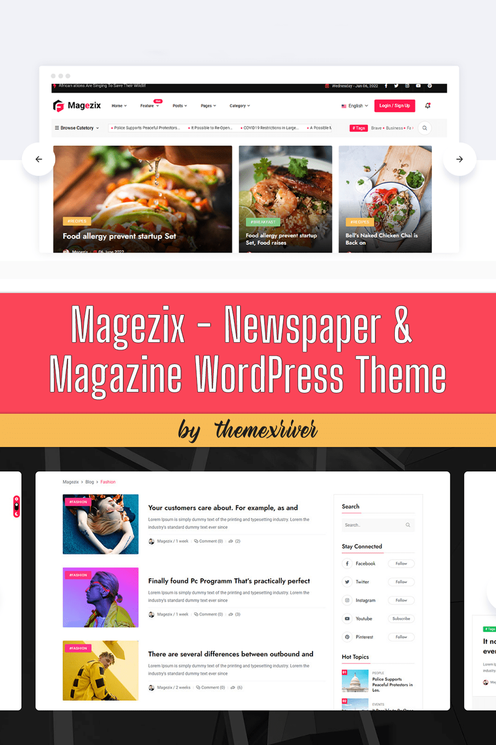 Many websits of Magezix - Newspaper & Magazine WordPress Theme.