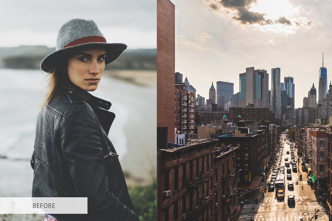 A GIRL in a hat and the city.