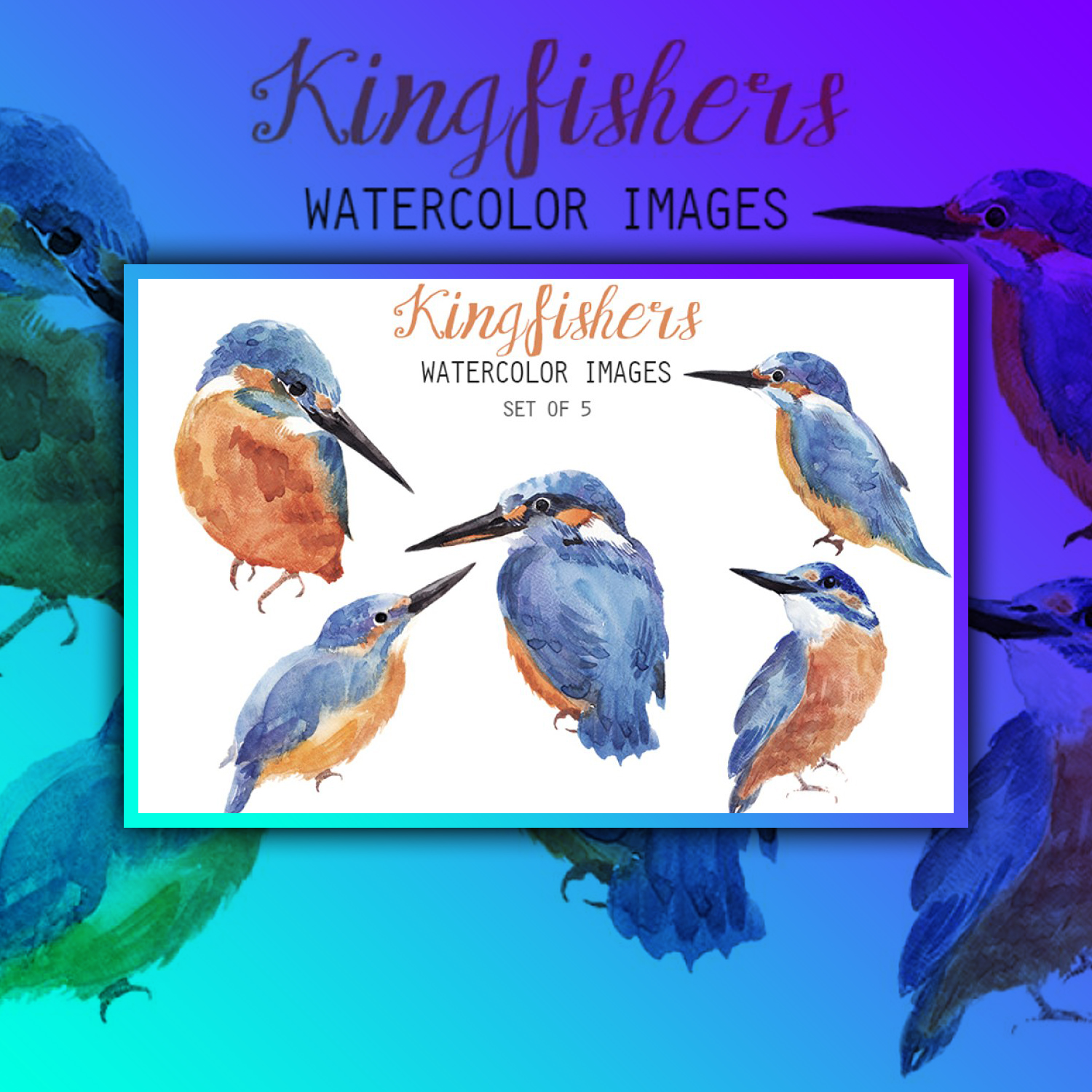 Images with watercolor kingfisher clipart.