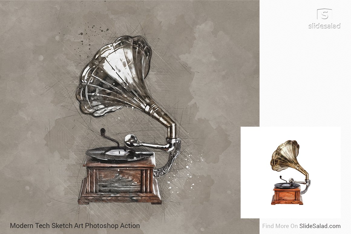 Color picture of a gramophone.
