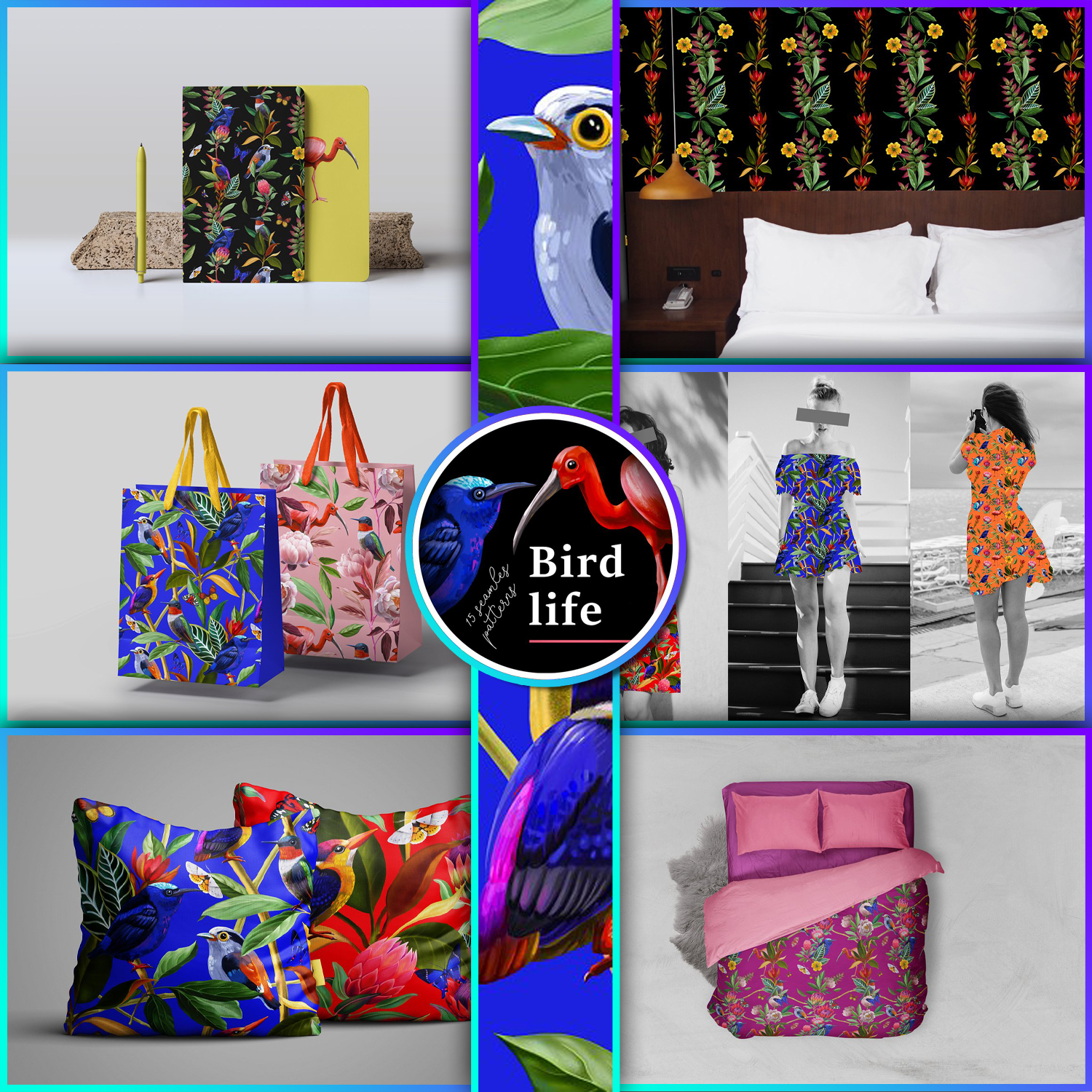 Preview bird life trend tropical patterns.