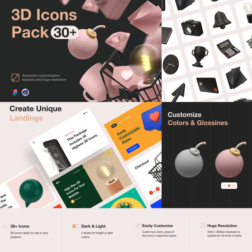 3D Icons Pack – MasterBundles