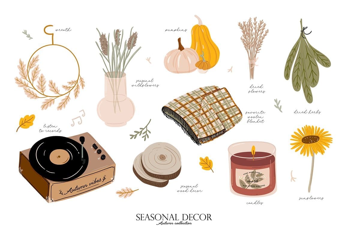 Seasonal decor autumn collection.