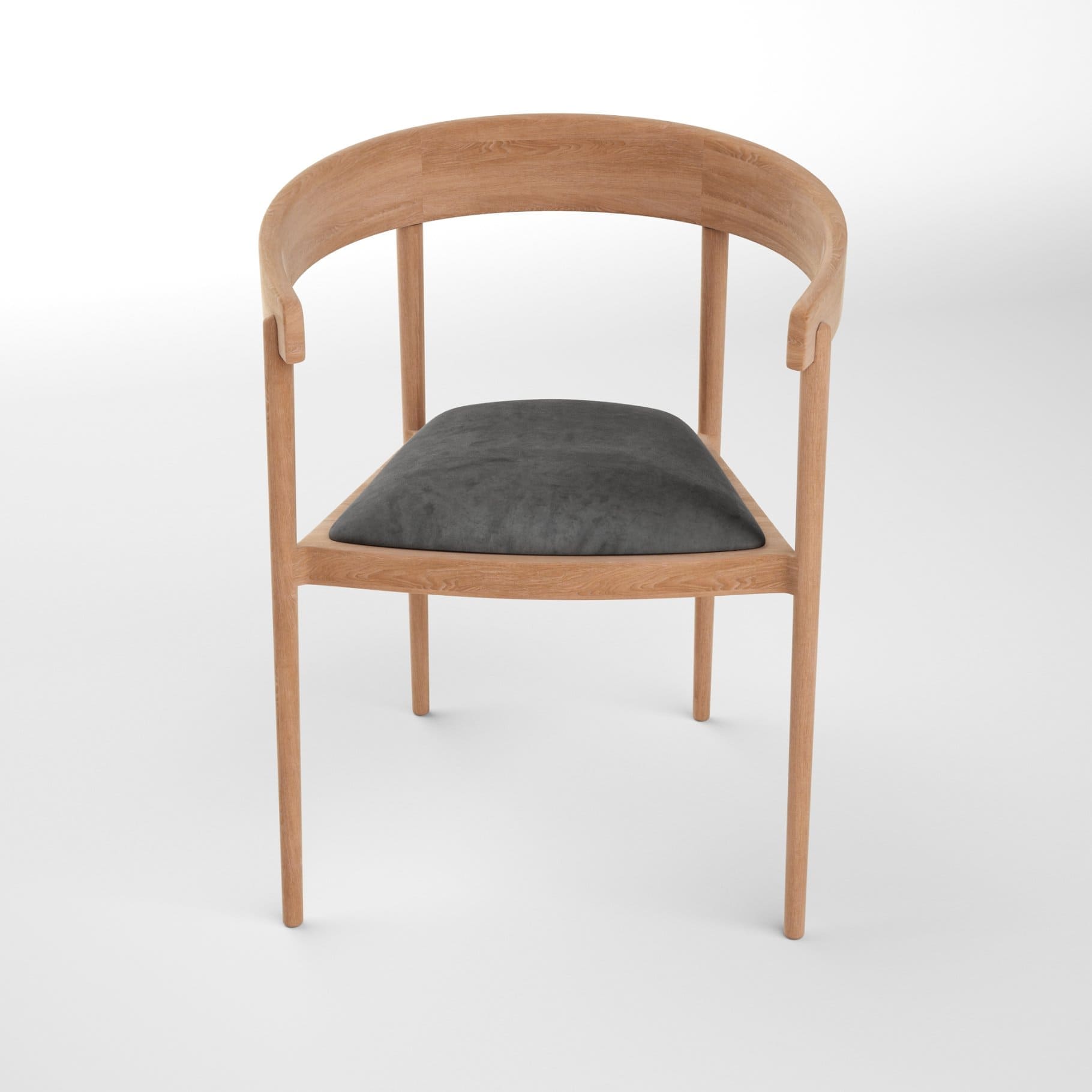 Semi-circular back from George Armchair Industry West.