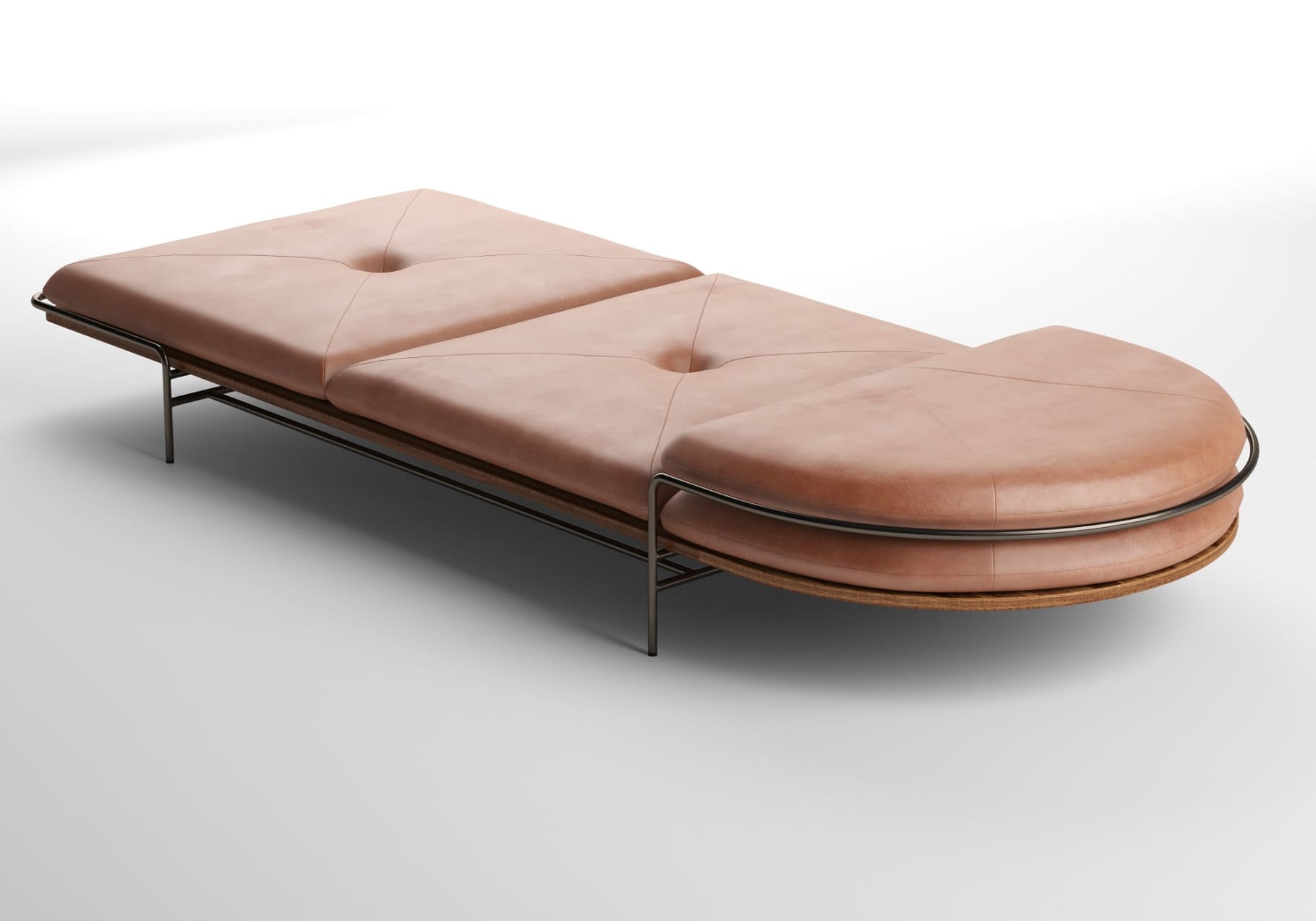 A close-up of the Geometric Daybed by Bassam fellows.