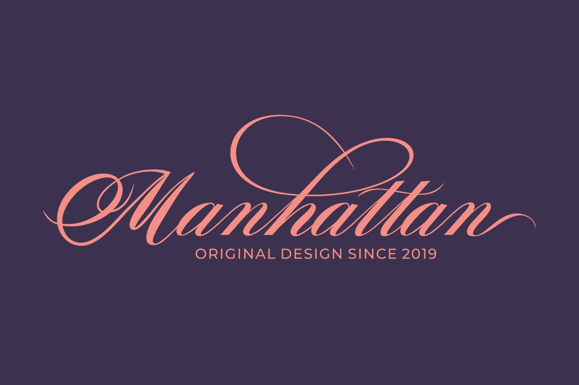 Manhattan pink font color in blue.