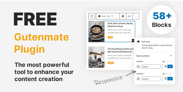 Free gutenmate plugin, the most powerful tool to enhance your content creation.