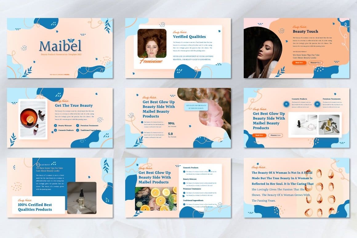 Google slides Maibel beauty products - all about beauty.