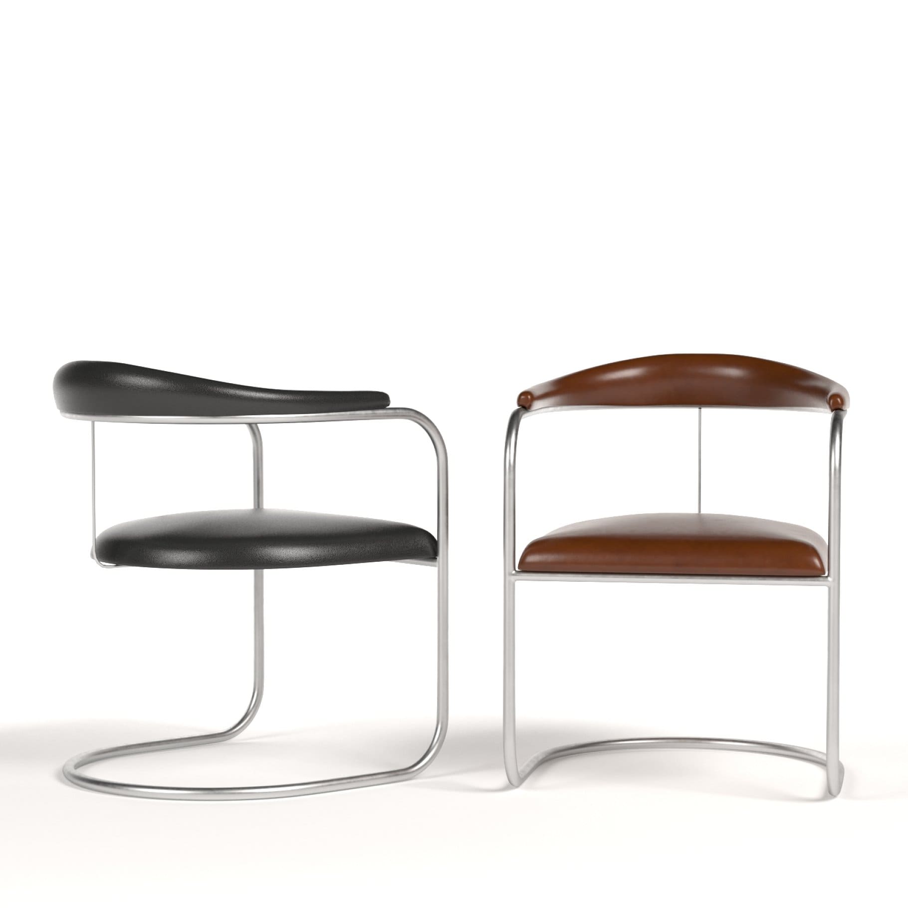 Black and brown SS33 armchair by Anton Lorenz, side view.