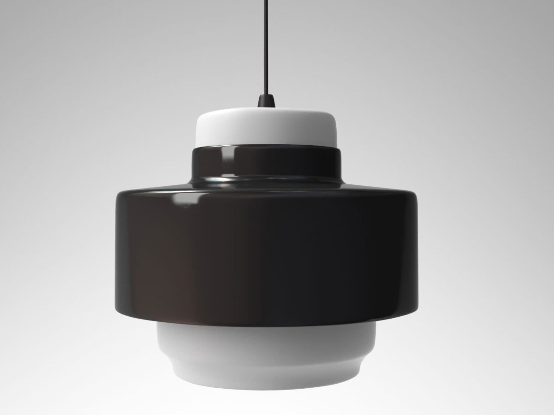Black and white Lento lamp on a white background.