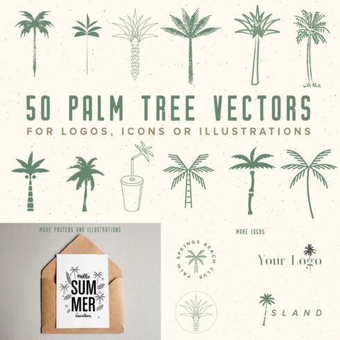 Images with palm tree vector logos icons.