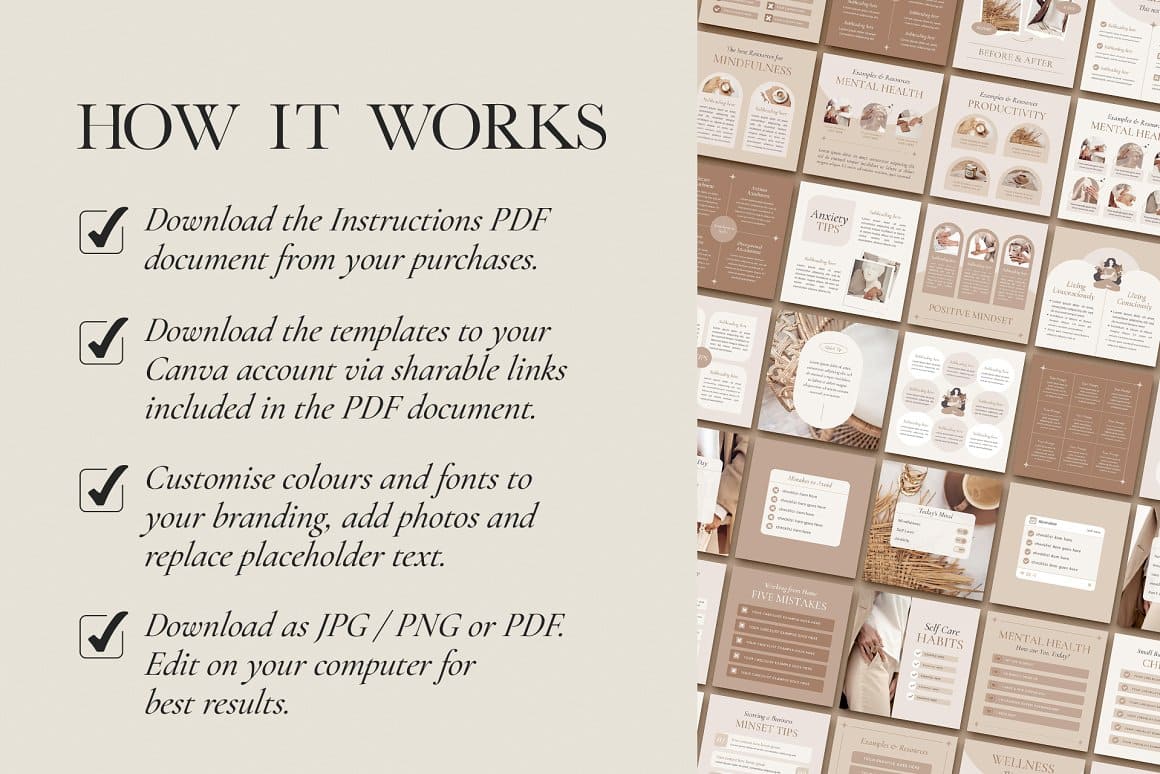 How it works, download the instructions PDF document from your purchases.
