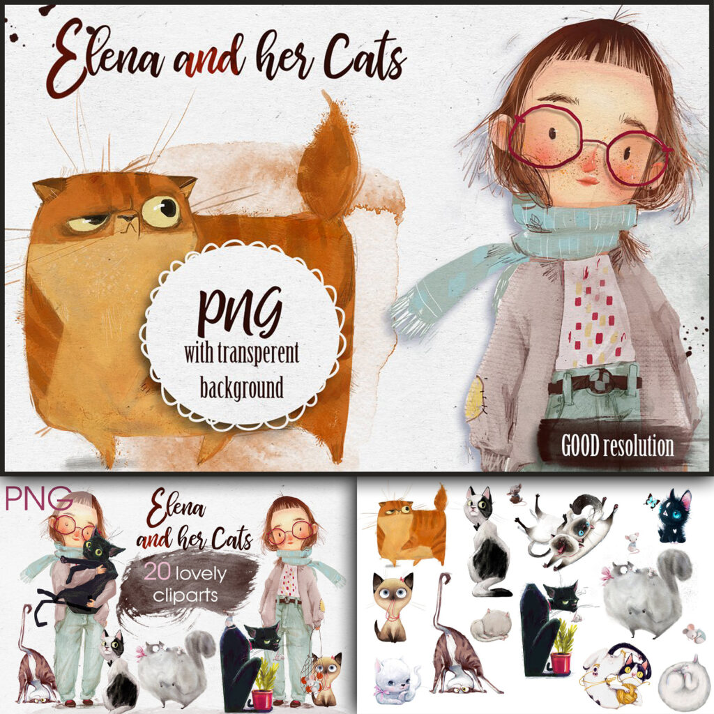 Elena And Her Cats – MasterBundles