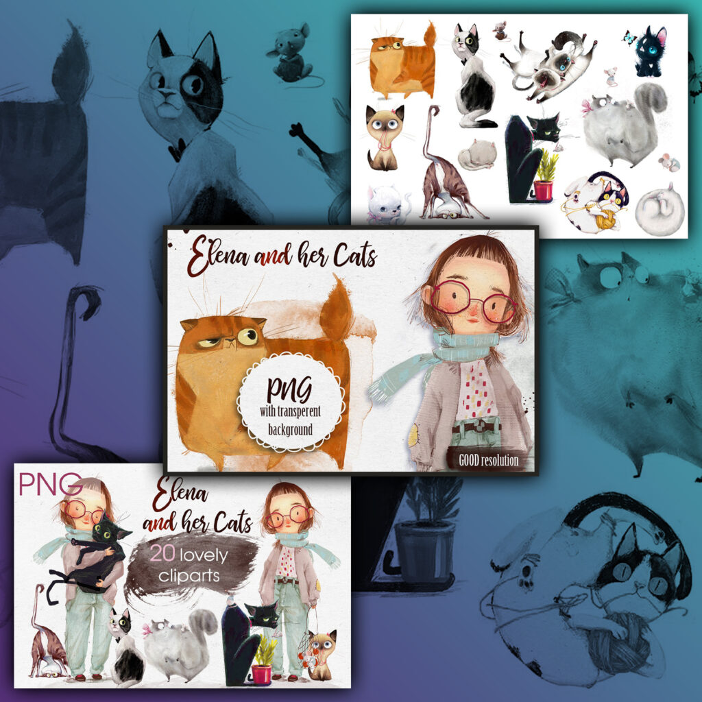 Elena And Her Cats – MasterBundles