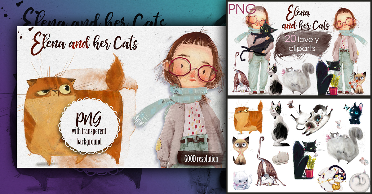 Elena And Her Cats – MasterBundles