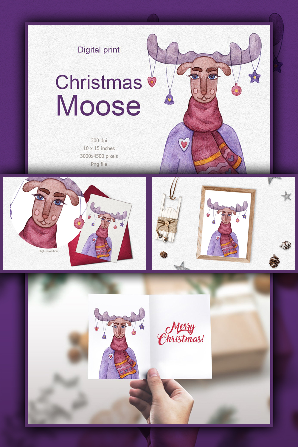 Illustrations christmas moose clip art of pinterest.