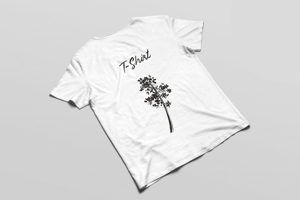 Trees Ink Painted on a white t-shirt.