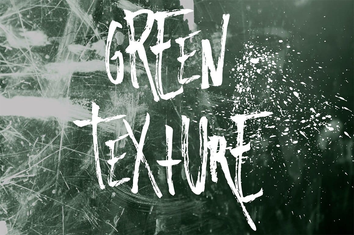 Inscription "Green texture" is written with Amsterdam Font.