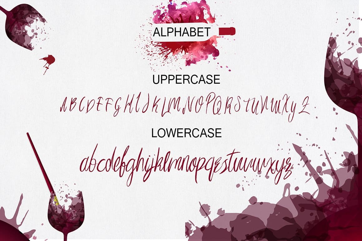 Alphabet uppercase and lowercase are written in Imagination Villi and Lilli brush font.