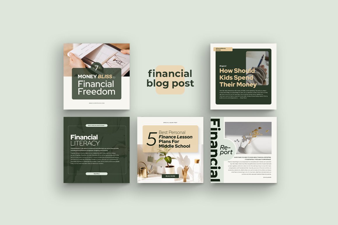 Six posters about finance.