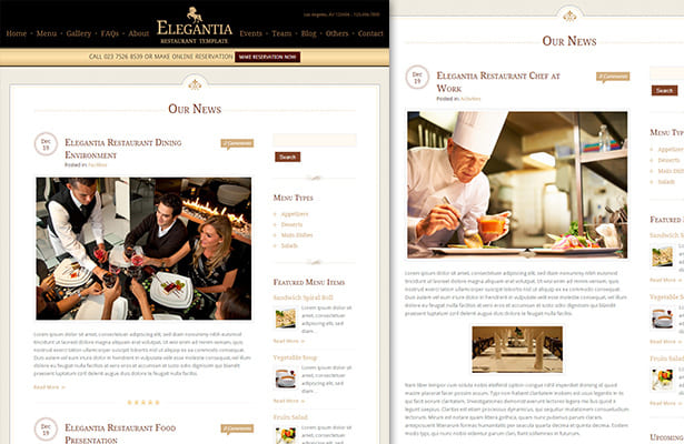 News of Elegantia restaurant at work.