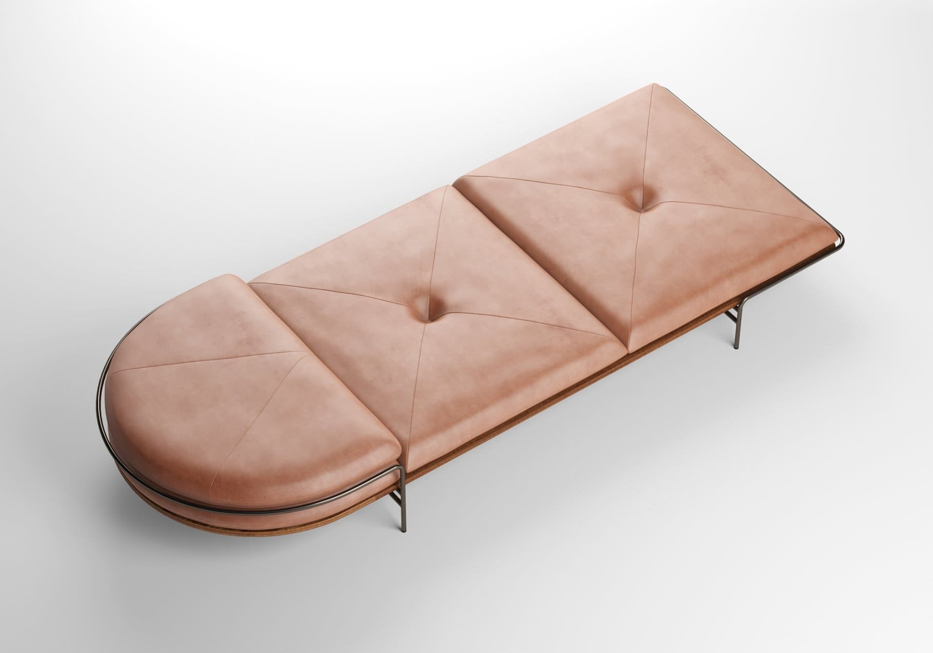 Top view of Geometric Daybed by Bassam fellows.