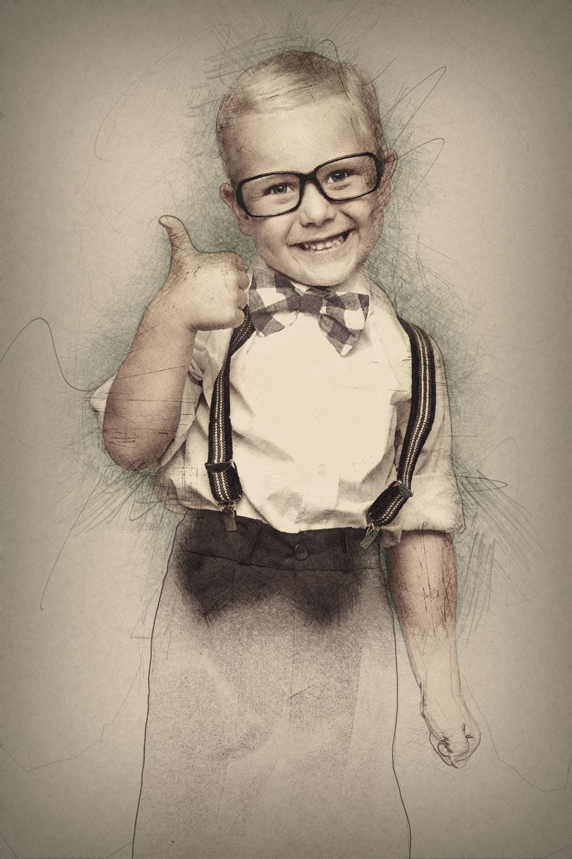 Image of a baby in glasses.