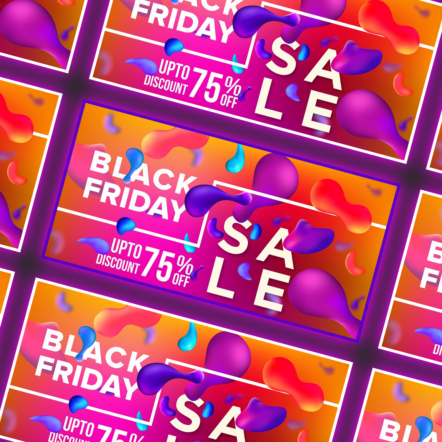 Images with black friday sale banner.