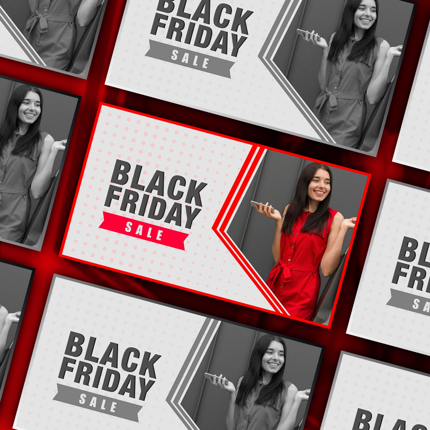 Images with corporate black friday sale banner.