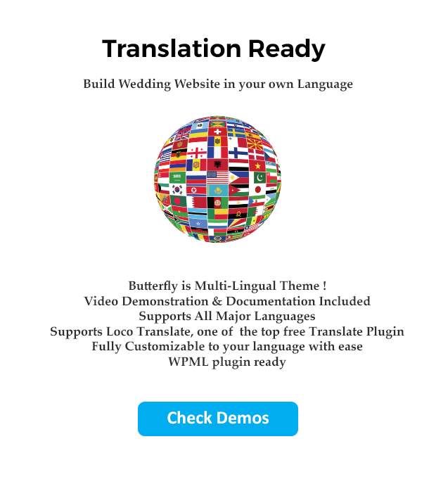 The different languages in the template are ready to use.