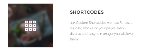 Shortcodes are built into the template.