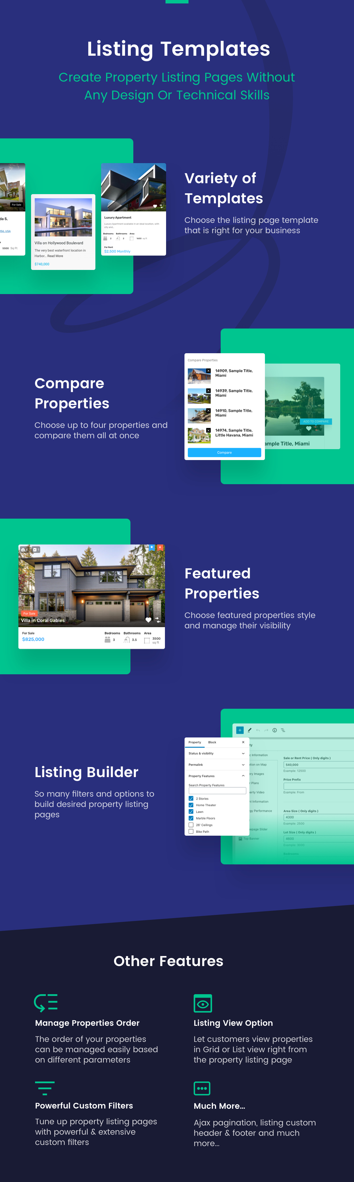 Great pages for the real estate template.