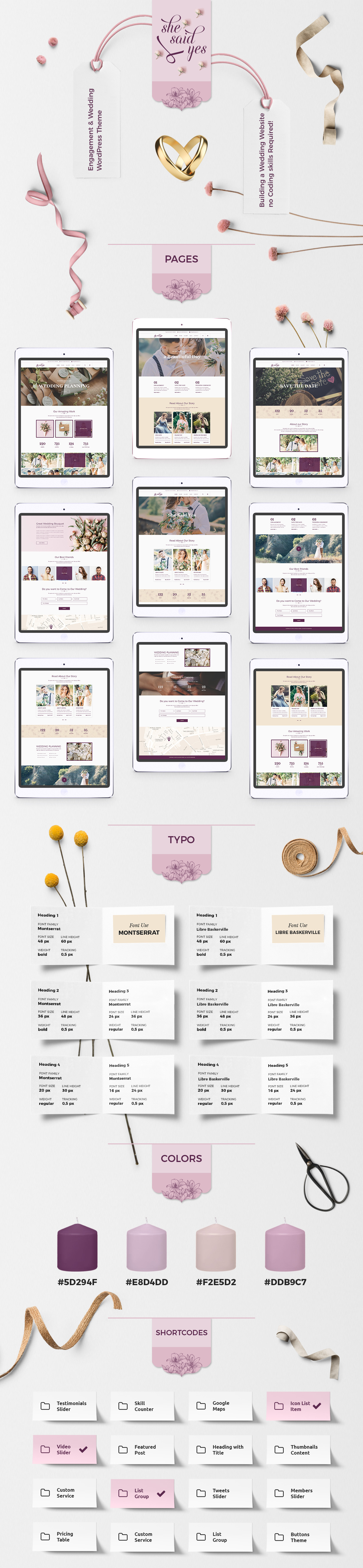 Awesome pages on site template with purple inserts.