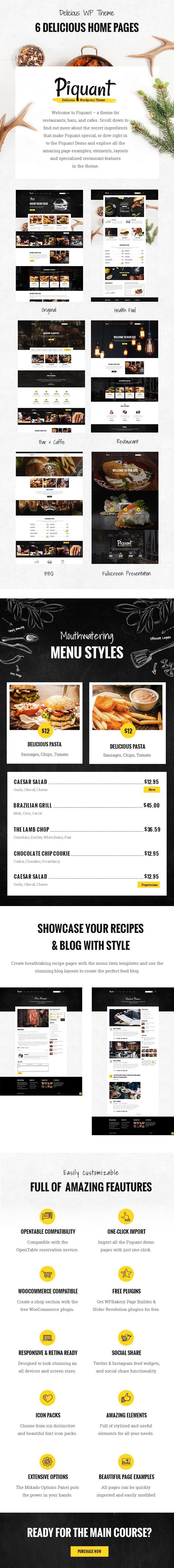 A cool website template for a restaurant with a tap menu and more.