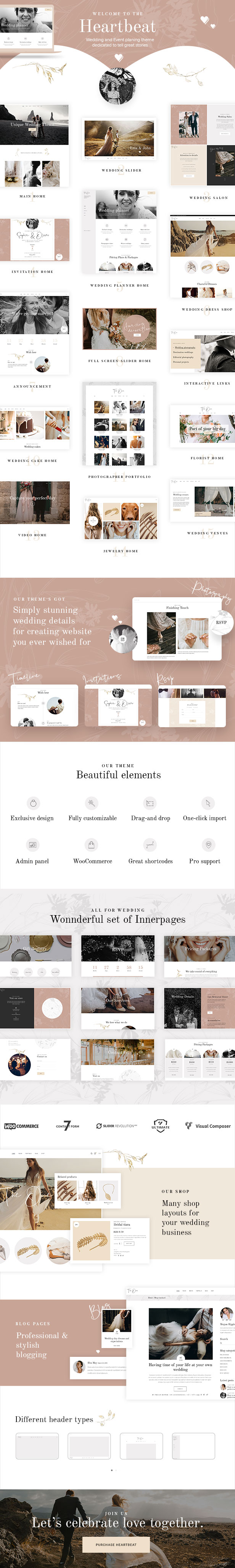 Tool pages and site template with a cream wedding theme.