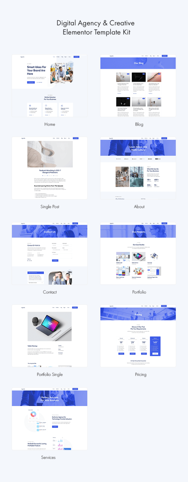 Agendo - Digital Agency & Creative Elementor Template Kit – MasterBundles