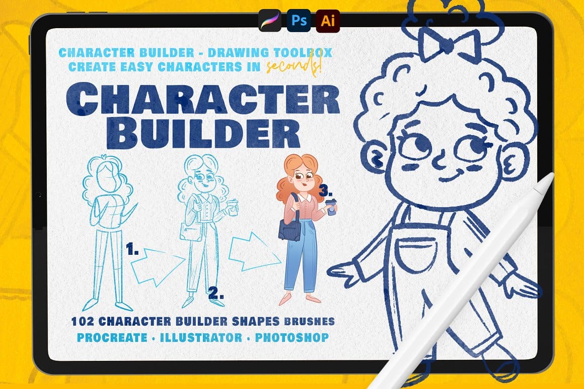 Character builder procreate, illustrator and photoshop.