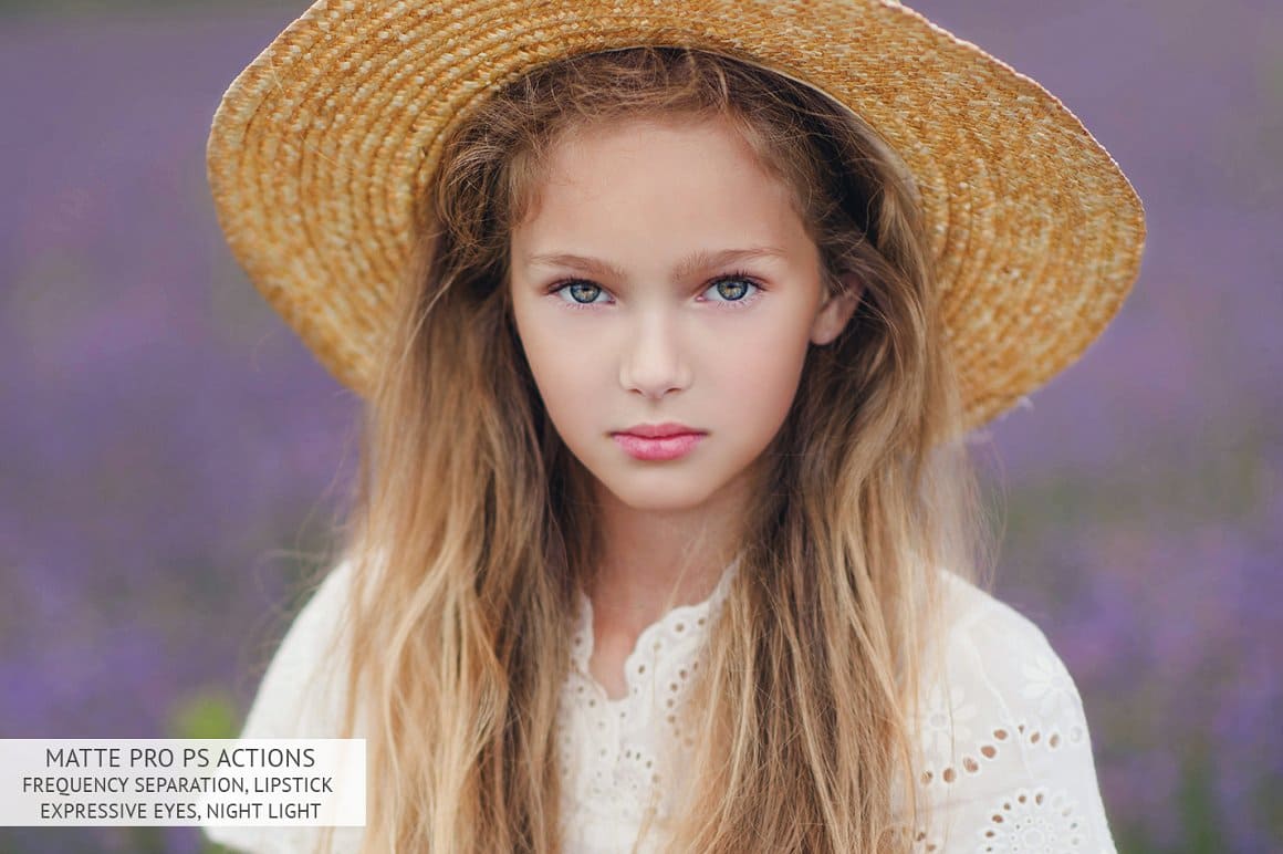 Image of a girl in a hat with Matte Pro effects.
