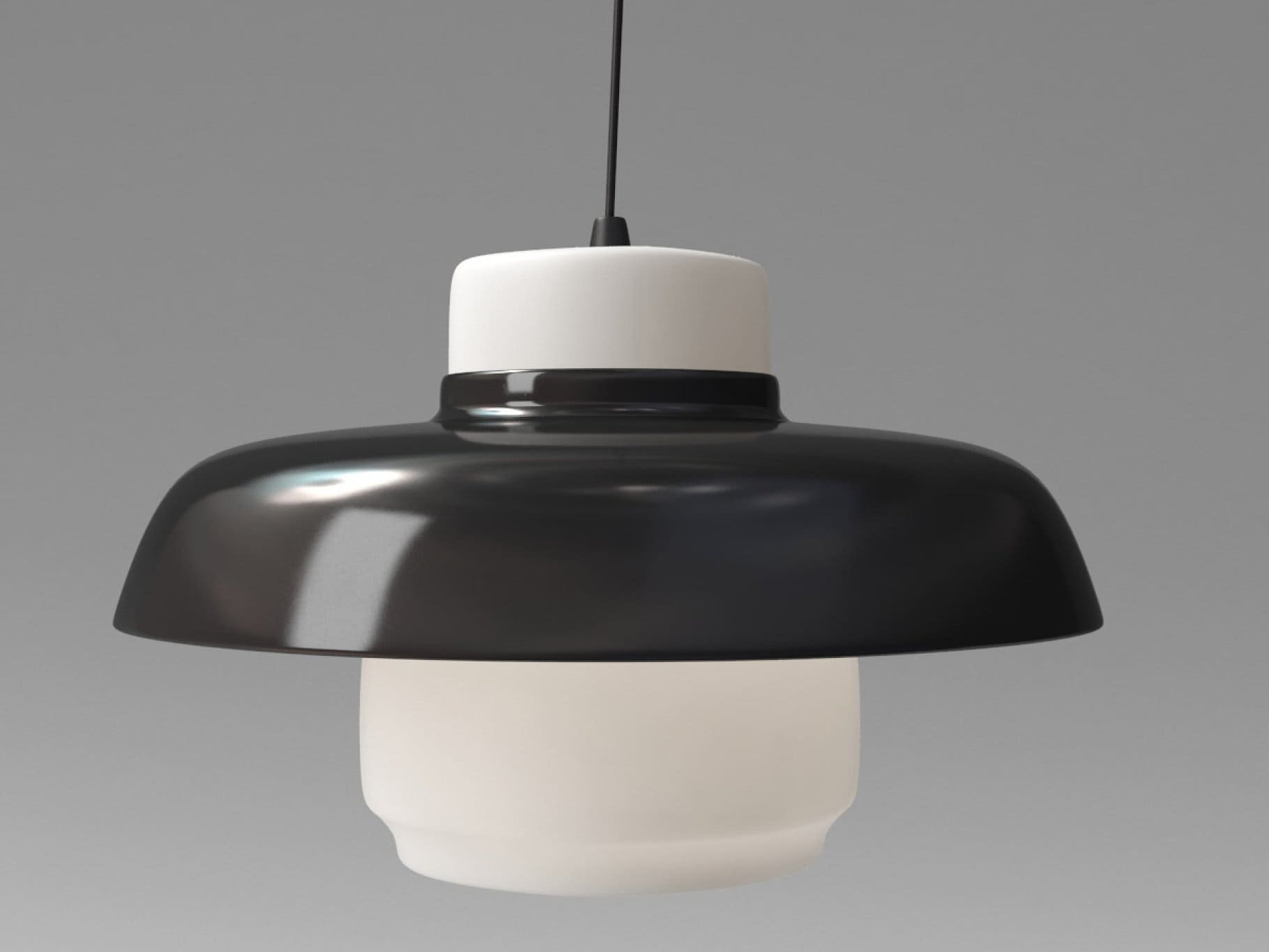Wide black and white Lento lamp.