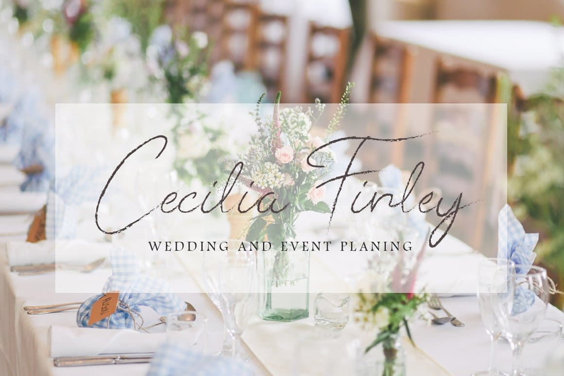 Inscription "Cecilia Finley wedding and event planning".