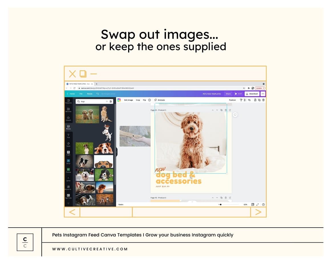 Swap out images…or keep the ones supplied.