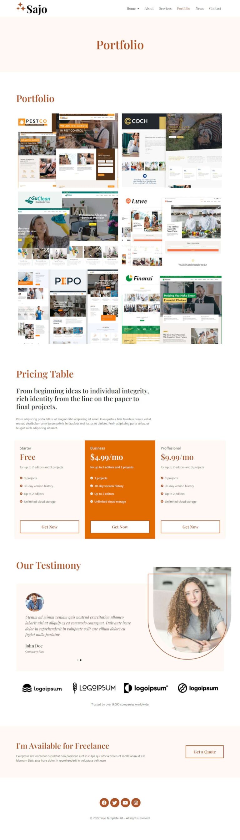 Sajo - Personal Portfolio Elementor Template Kit – MasterBundles