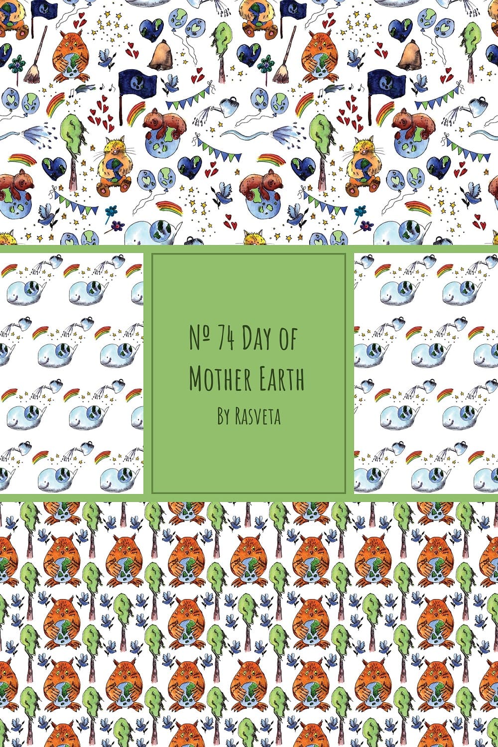 Watercolor drawings of flora and fauna for Mother Earth Day.