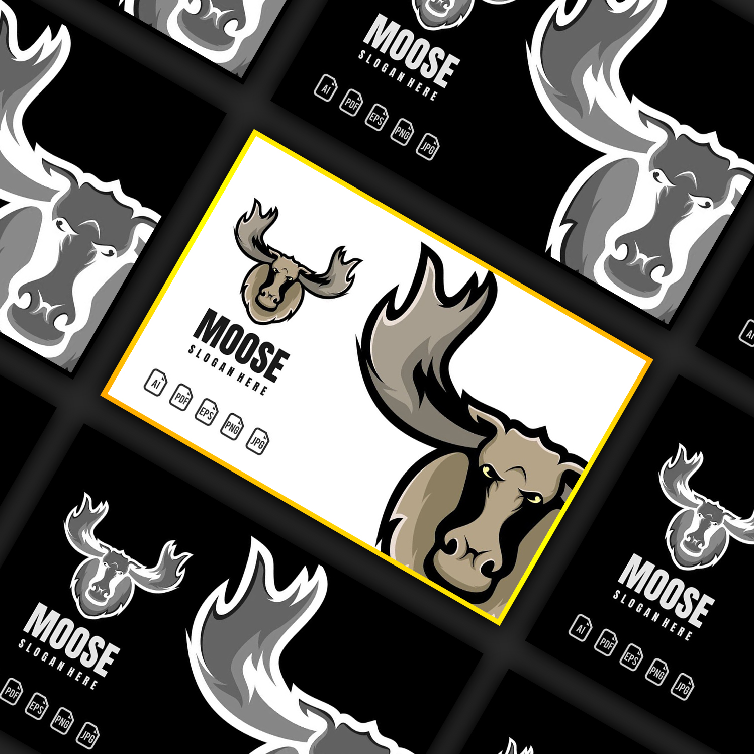 Preview moose mascot logo.