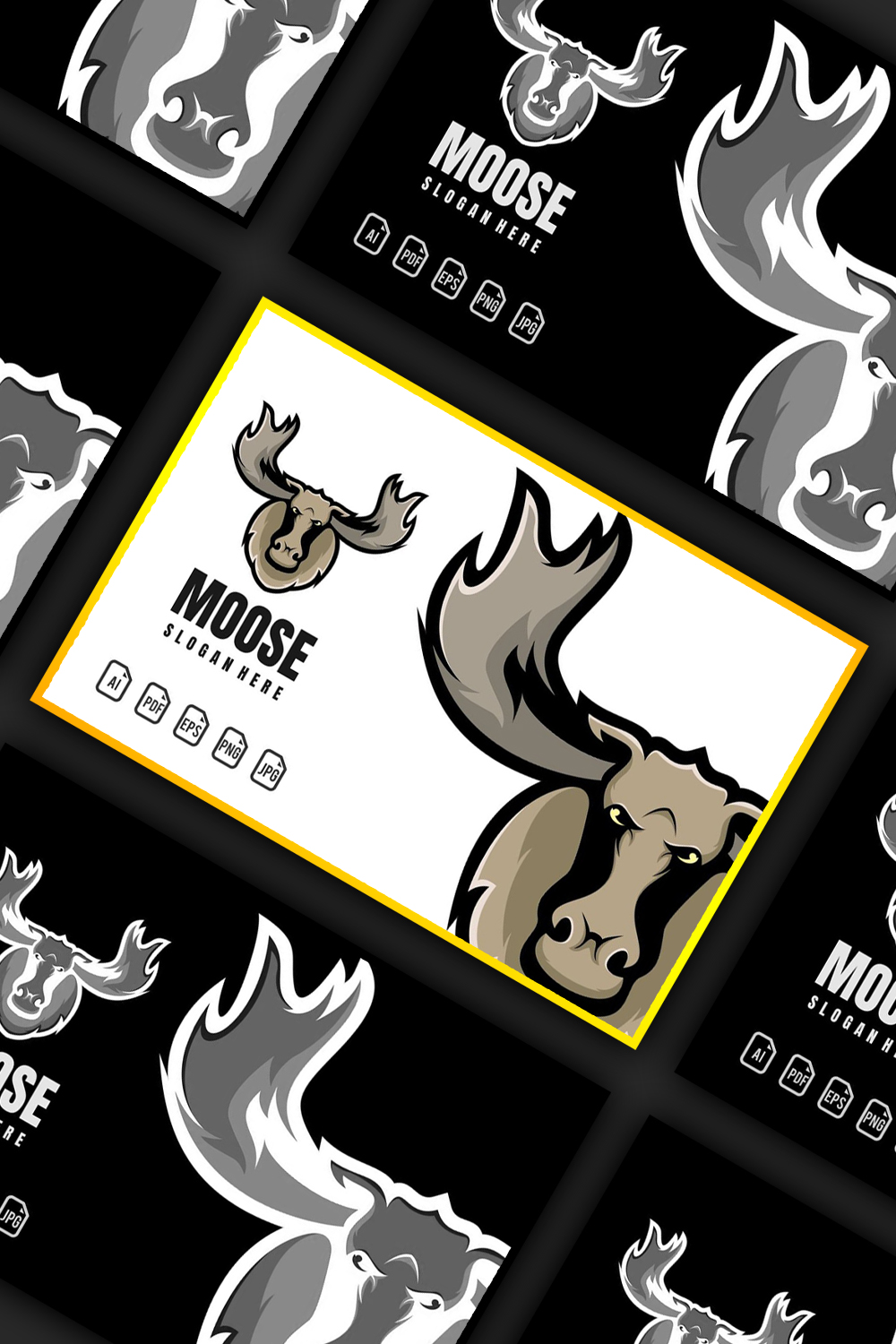 Illustrations moose mascot logo of pinterest.