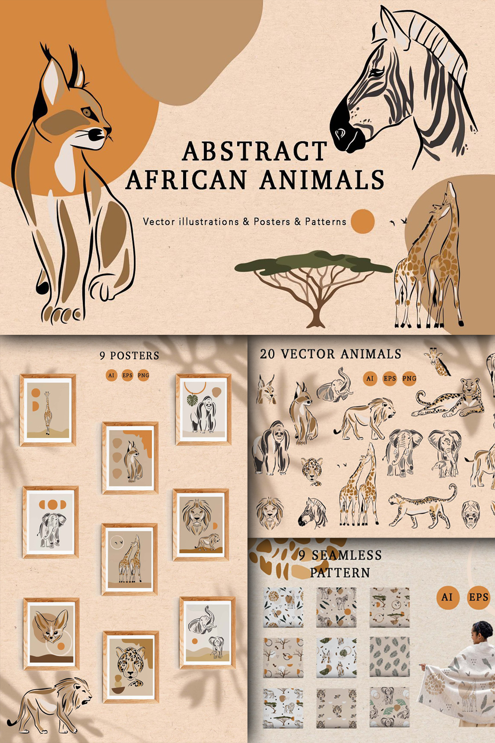 Pinterest illustrations african abstract animals.