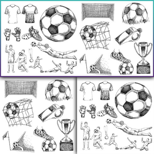 Preview soccer drawing.