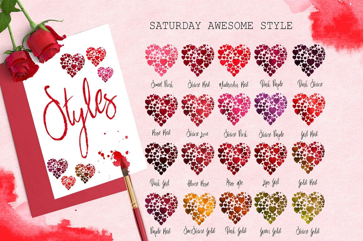 The hearts of the Saturday awesome style.